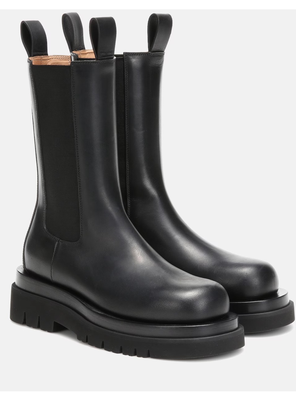 Bottega Veneta Lug Leather Ankle Boots